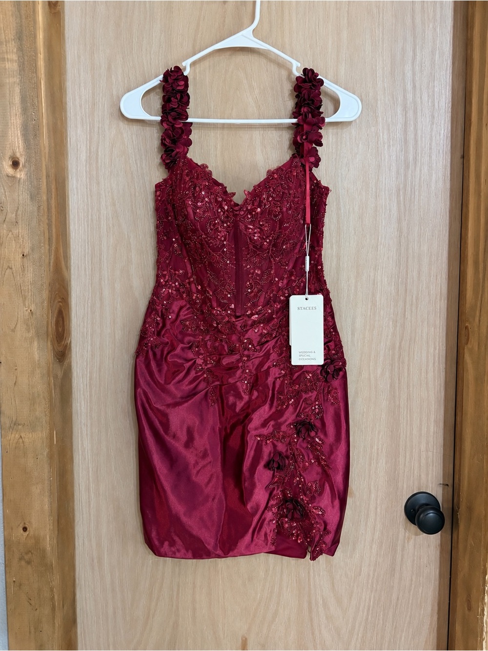 Red Embellished Formal Dress